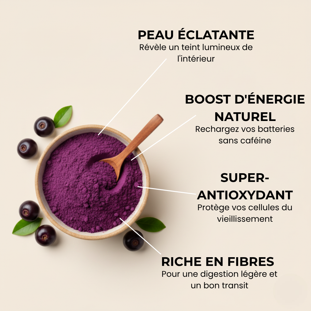 Poudre d'Açaï Bio - Riche en Antioxydants Naturels