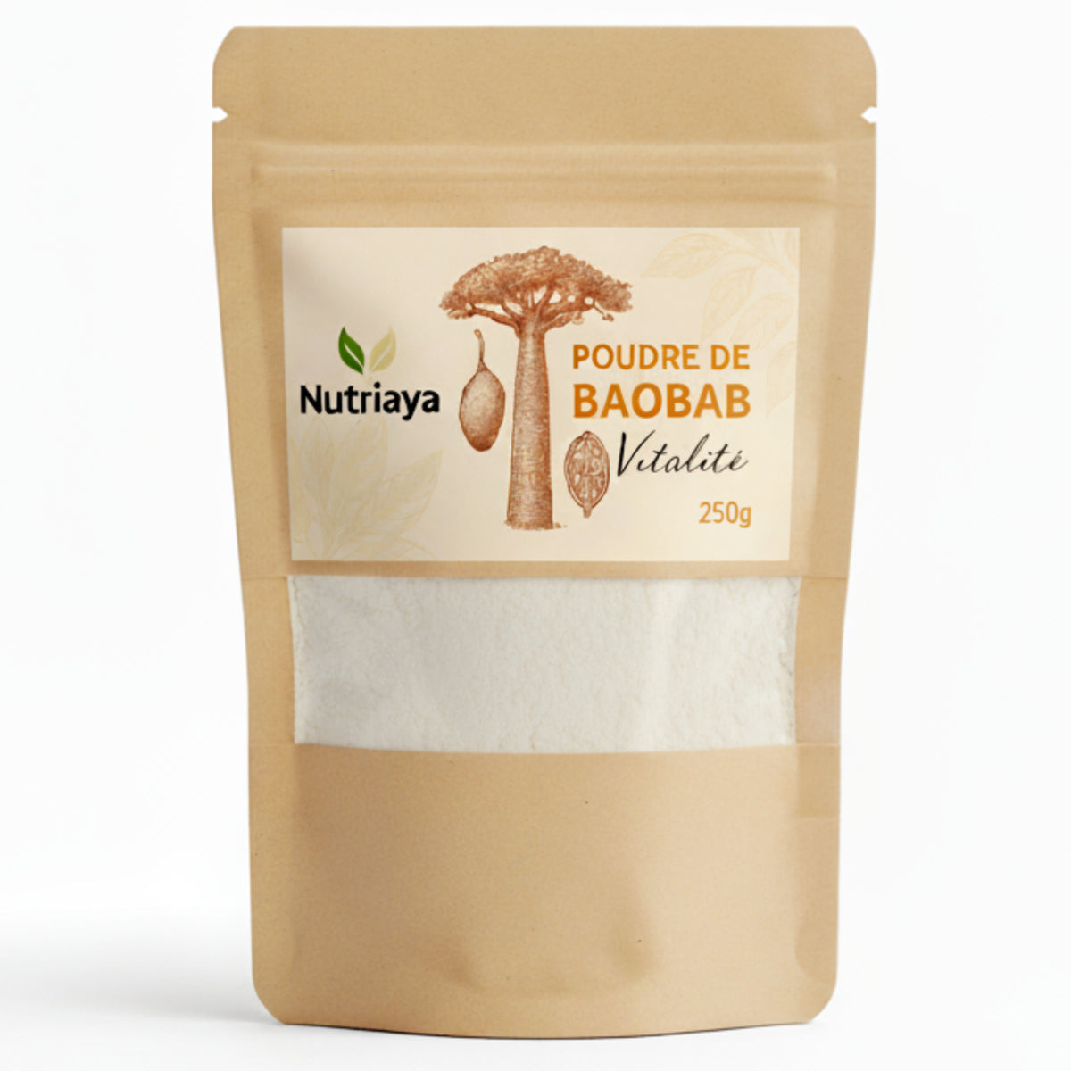 Poudre de Baobab Bio - Pulpe de Fruit Naturelle, Riche en Fibres