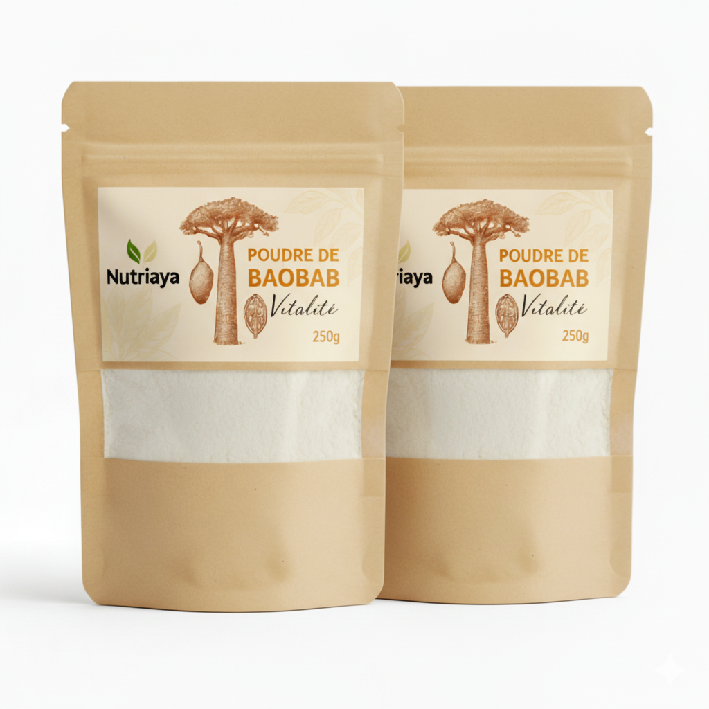 Poudre de Baobab Bio - Pulpe de Fruit Naturelle, Riche en Fibres