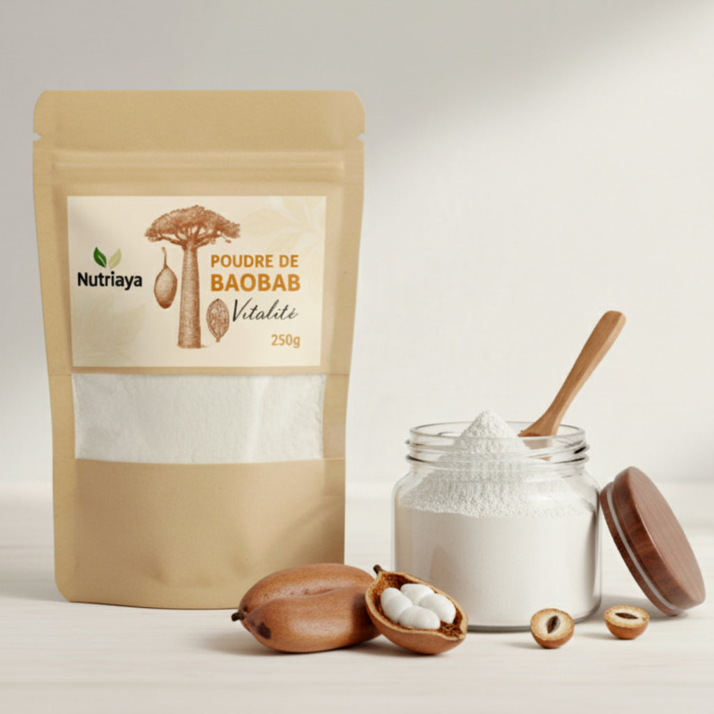 Poudre de Baobab Bio - Pulpe de Fruit Naturelle, Riche en Fibres