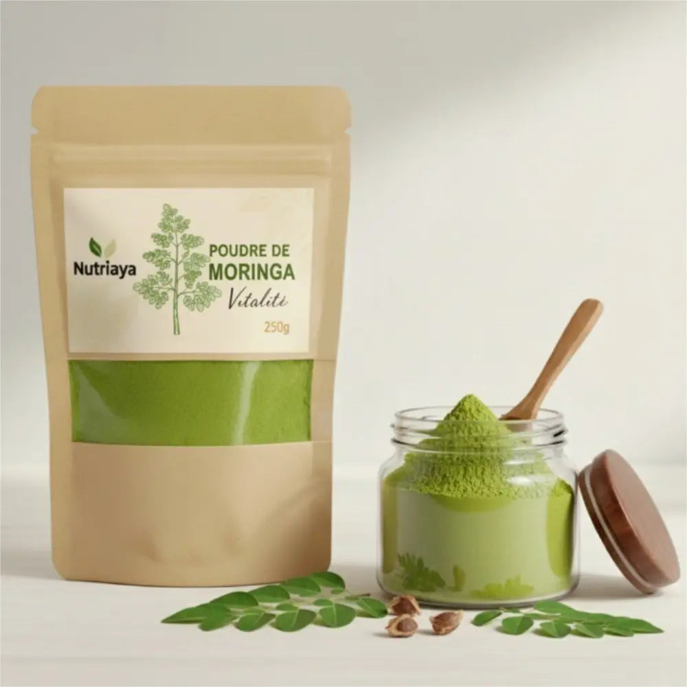 Poudre de Moringa Bio Pure - Feuilles Séchées Riches en Nutriments