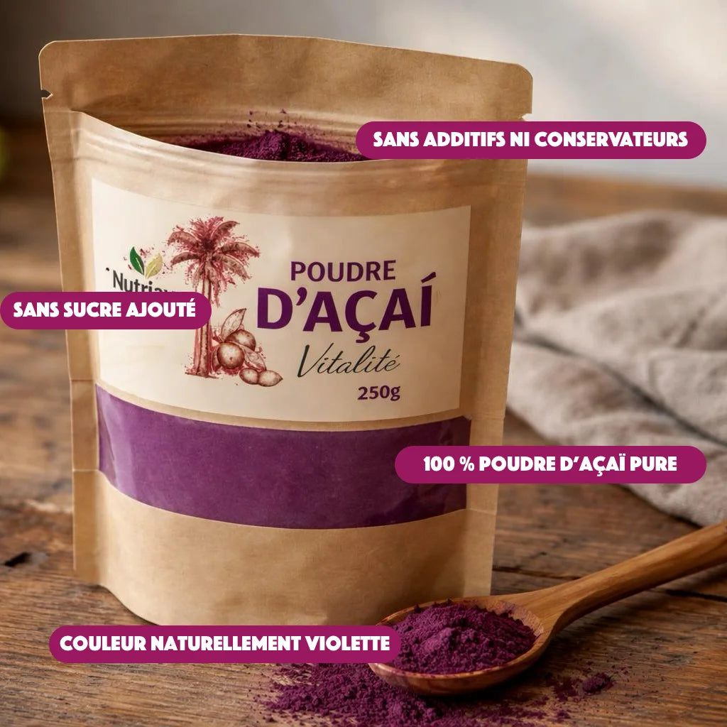 Poudre d'Açaï Bio - Riche en Antioxydants Naturels