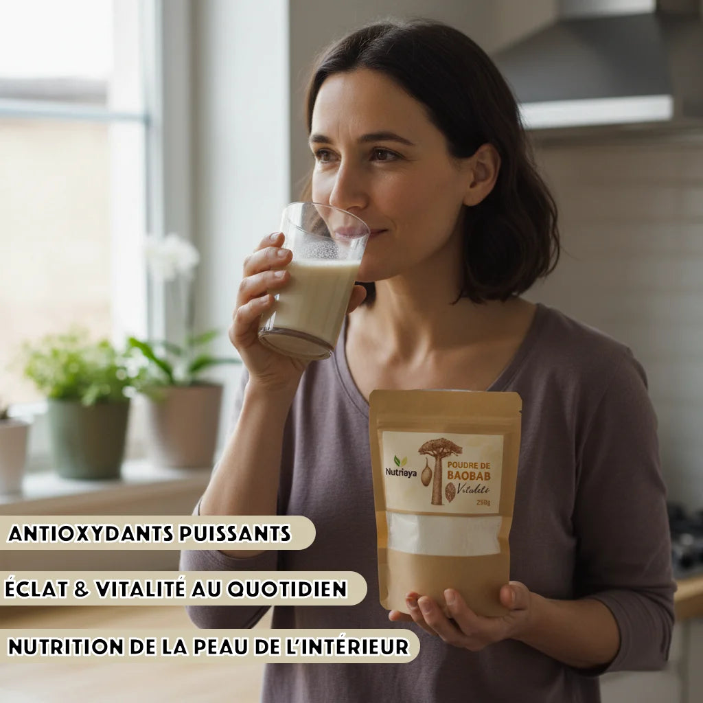 Poudre de Baobab Bio - Pulpe de Fruit Naturelle, Riche en Fibres