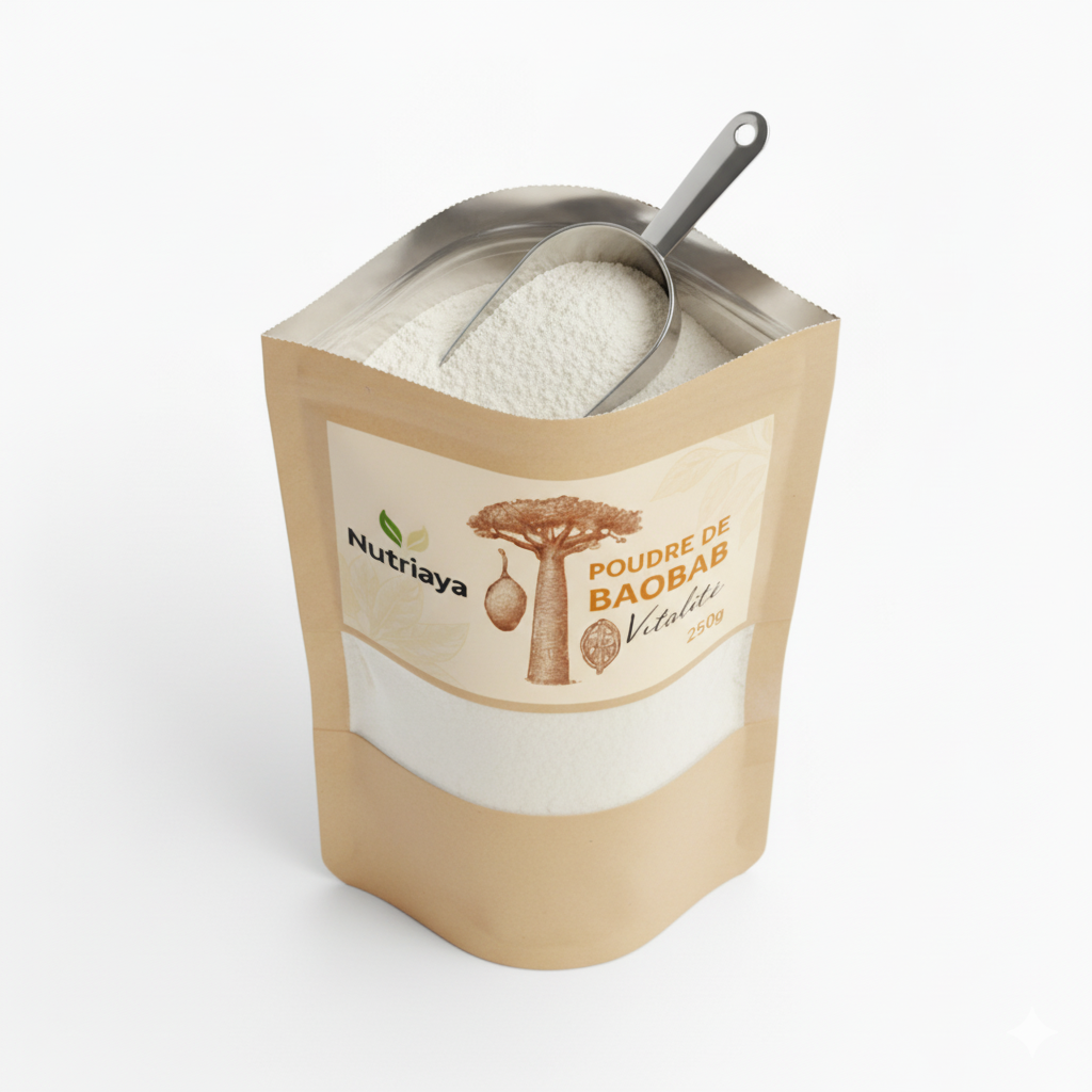 Poudre de Baobab Bio - Pulpe de Fruit Naturelle, Riche en Fibres