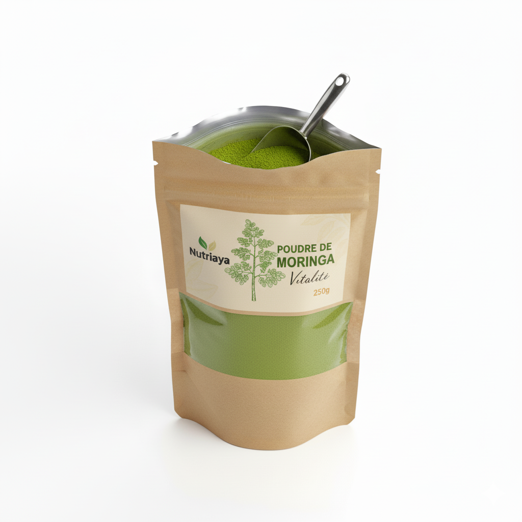 Poudre de Moringa Bio Pure - Feuilles Séchées Riches en Nutriments