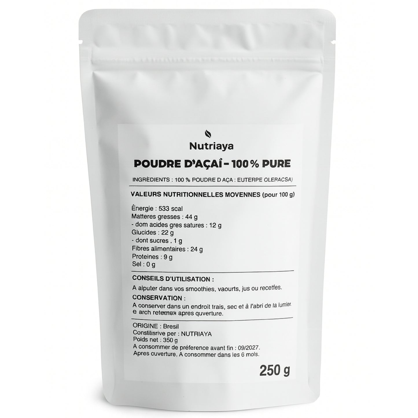Poudre d’Açaï Bio – Baies d’Açaï en poudre